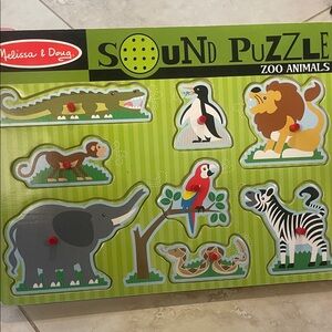 Melissa & Doug Zoo Animals Sound Puzzle - Green, Red, Brown